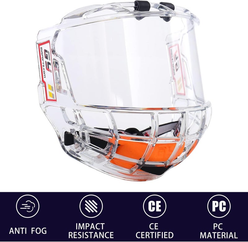 GY Hockey Full Face Shield Visor Senior Ice Hockey Helmet Face Shield Adult & Youth, Anti-Scratch/Anti-Fog/Ce Certified - Image 2